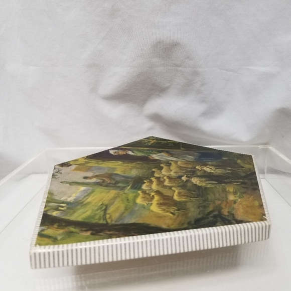 Vintage Original Print Boxed Set Swiss Handkerchiefs Lace Floral Embroidered - Picture 13 of 13